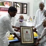 The Anuvrat Ahimsa Award 2013 for International Peace given to Rajagopal!