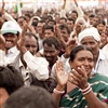 Ekta Parishad activists celebrating on October 11th, 2012 credit Basic/Ekta Parishad