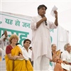 Rajagopal speaking at Jan Satyagraha credit Basic / Ekta Parishad