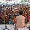 Rajagopal speaking to women in India credit Ekta Parishad